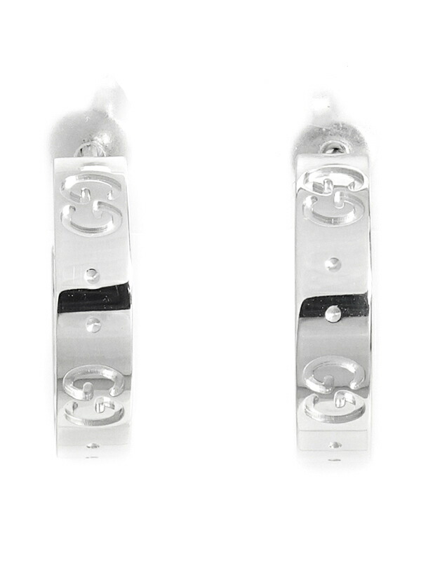 楽天市場 Gucci Gg グッチ K18wg アイコン フープピアス 1週間保証 中古 高山質店