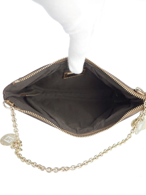 Fendi フェンディ ズッキーノ柄 スタッズ スタッズ アクセサリーポーチ チェーンハンドバッグ 8br594 レディース 1週間保証 中古 高山質店 B B Fendi フェンディ ズッキーノ柄 スタッズ スタッズ アクセサリーポーチ チェーンハンドバッグ 8br594 レディース 1週間保証 中古 高山質店 B B