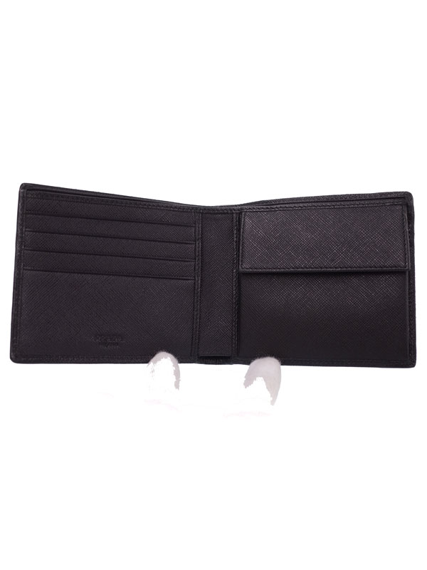 特別送料無料 ロゴ 二つ折り短財布 2mo738 メンズ プラダ ナイロン 高山質店 B B メンズ プラダ ナイロン Prada 中古 メンズ財布 1週間保証 メンズ財布 Centuria Ec