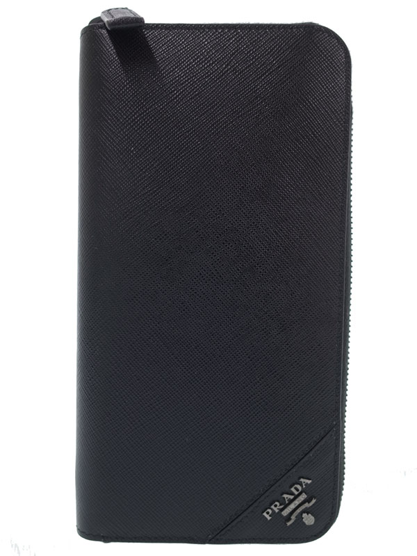 ドキュメントホルダー 2ml317 1週間保証 1週間保証 メンズ財布 中古 Prada プラダ サフィアーノレザー ラウンドファスナー長財布 メンズ 高山質店 B B Prada メンズ財布