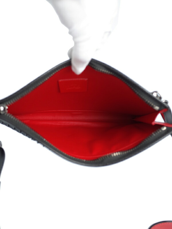 Christian Louboutin Skypouch クリスチャンルブタン 雲井ポウチ スパイクスタッズ 2wayクラッチバッグ メンズ レディース 1週セキュリティー 中古 Damienrice Com