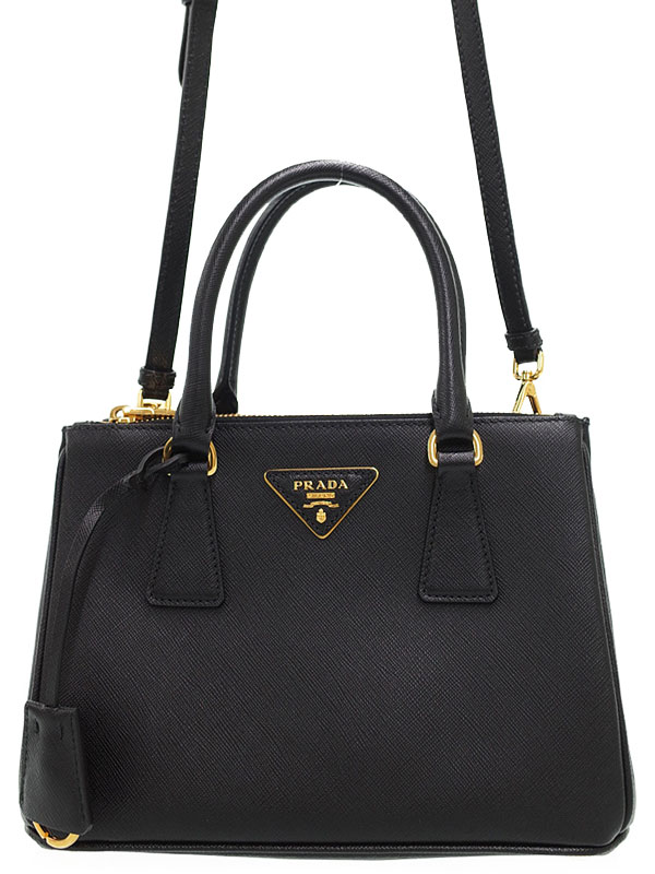 PRADA サフィアーノルクス 2WAYバッグ BLACK-