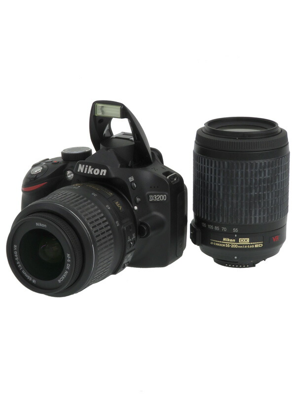 ニコン D3200 ダブルズームキット ブラック 2012年5月発売 デジタル 現品販売 Nikon 望遠付き ダブルズームキット 一眼レフカメラ D3200 デジタルカメラ