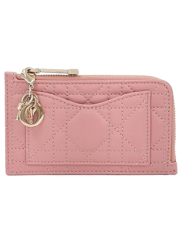 DIOR ジップカードホルダー フラグメントケース 極美品 Lady Dior DIOR ディオール レディディオール ジップカード
