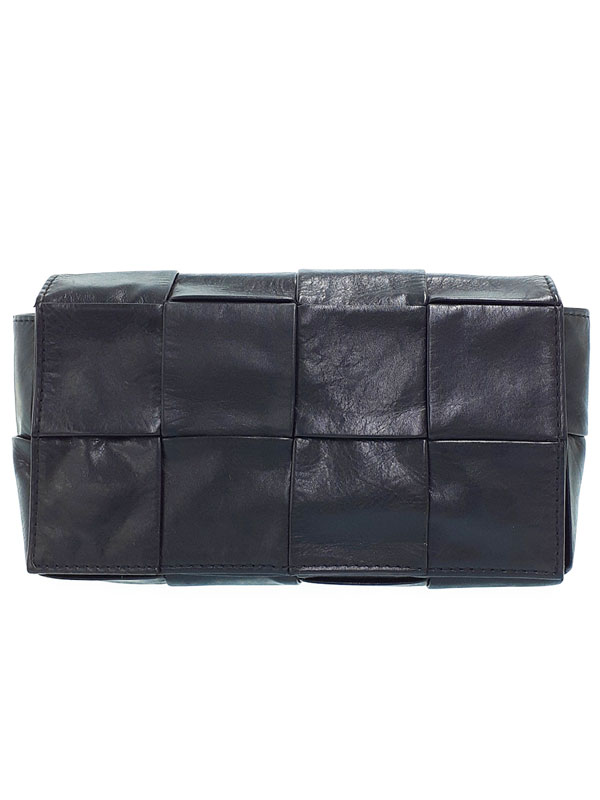 【美品】ボッテガヴェネタ ショルダーバッグ 巾着型 イントレチャート ブラック BOTTEGA VENETA ほぼ新品 ボッテガ ヴェネタ イントレチャート