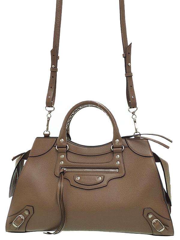 BALENCIAGA バレンシアガ シティ バッグ 2way ブラウン／レザー製 BALENCIAGA バレンシアガ シティ バッグ 2way ブラウン／レザー