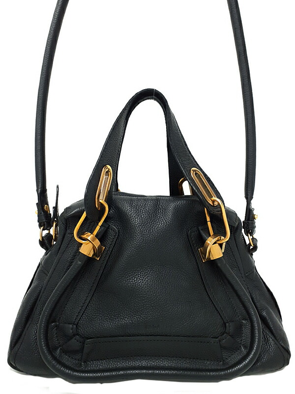 【美品】 クロエ パラティ 2way バッグ レザー 黒 ショルダー スモール Chloe 【並行輸入品】 クロエ CHLOE 2WAYバッグ PARATY パラティ