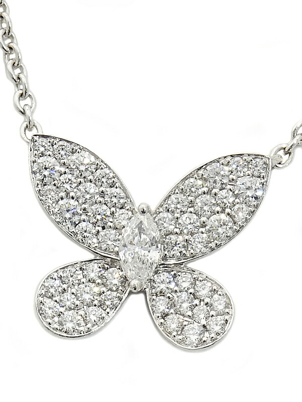 グラフ　GRAFF ミニバタフライ　ネックレス　蝶　シルエット ミニ バタフライ シルエット ダイヤモンド ペンダント, White