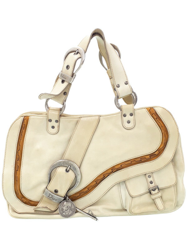クリスチャンディオール　ガウチョ　バッグ　カーキ　レザー　状態良　ガリアーノ 中古・古着通販】Christian Dior (クリスチャン ディオール) ガウチョ