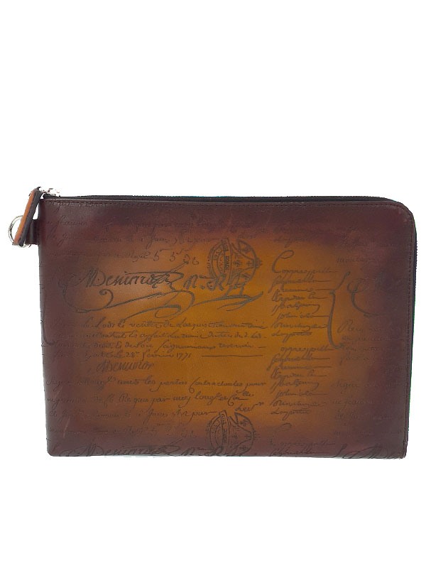 【Berluti】ベルルッティ『ニノGM カリグラフィ ドキュメントホルダー』メンズ クラッチバッグ 1週間保証【中古】
