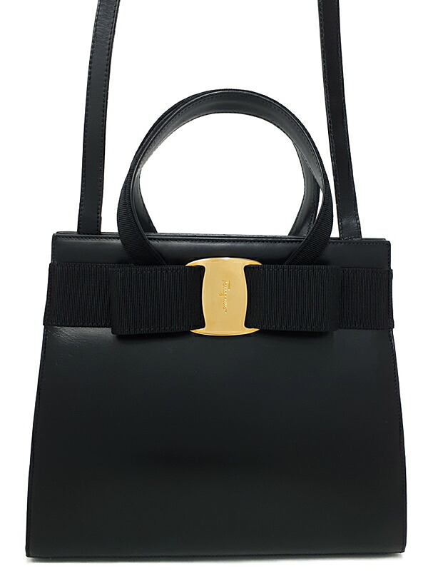 【Salvatore Ferragamo】フェラガモ『ヴァラ リボン 2WAYハンドバッグ』21 4178 レディース 2WAYバッグ 1週間保証【中古】