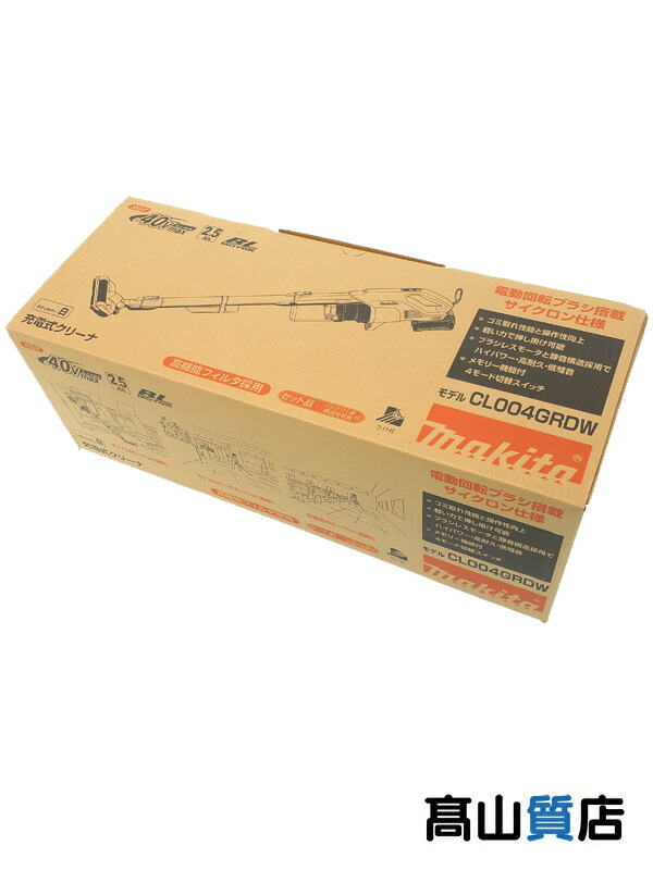 【makita】【未使用品】マキタ『40Vmax 充電式クリーナー サイクロン一体式 / バッテリ×１・充電器付 / ホワイト』CL004GRDW 掃除機 1週間保証【中古】