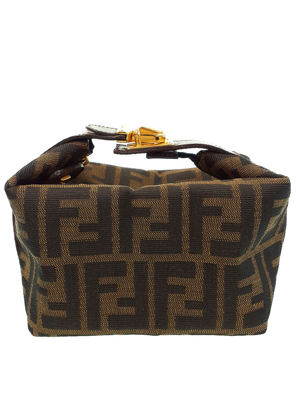 楽天市場】中古 フェンディ ズッカ柄 バニティバッグ ポーチ ABランク