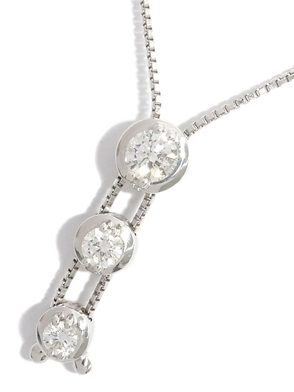 【TASAKI】タサキ『K18WG 3Pダイヤモンド0.54ct ネックレス トリロジー』1週間保証【中古】