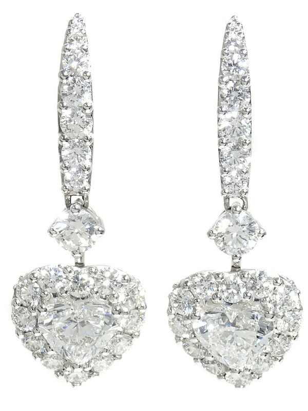 【GRAFF】グラフ『K18WG アイコン ハートシェイプダイヤモンド ピアス ダイヤ0.71ct 0.70ct』1週間保証【中古】
