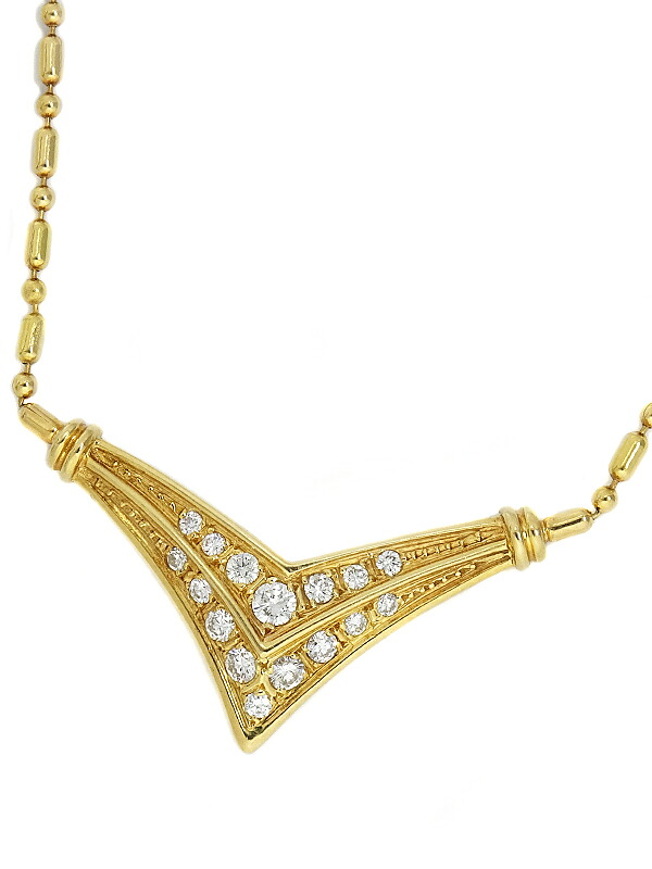【星の砂】ホシノスナ『K18YG ダイヤモンド0.32ct ネックレス』1週間保証【中古】