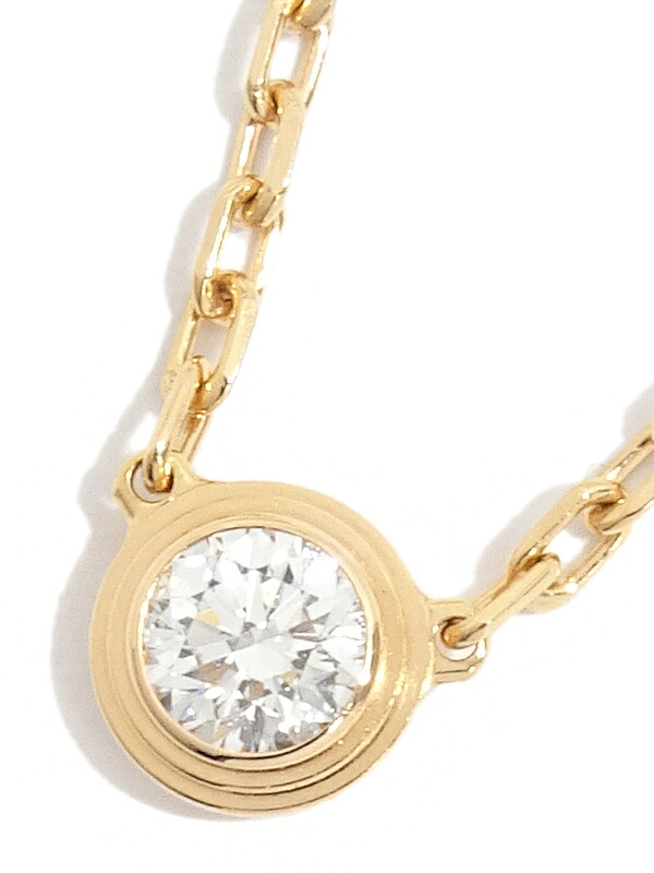 【Cartier】カルティエ『K18PG カルティエ ダムール ネックレス スモール 1Pダイヤモンド』1週間保証【中古】