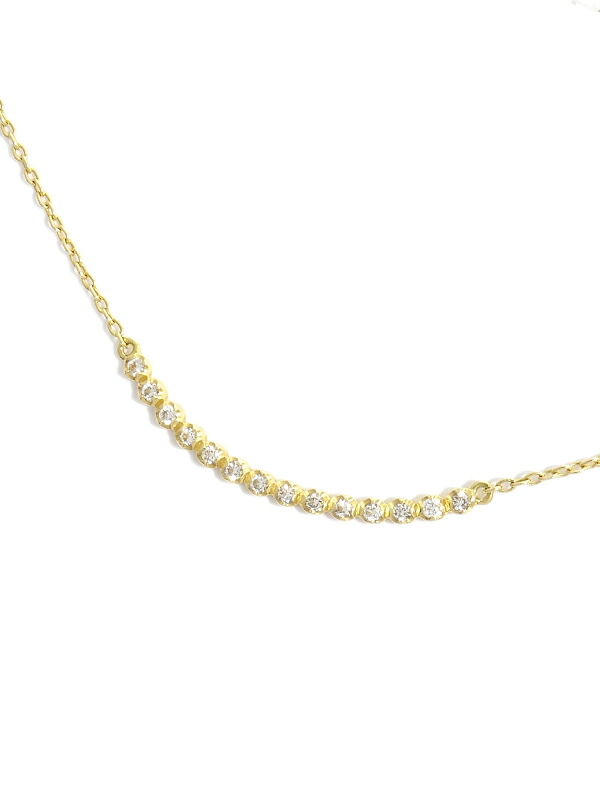 【AHKAH】アーカー『K18YG ビリーブユー ショート ネックレス ダイヤ0.07ct』1週間保証【中古】