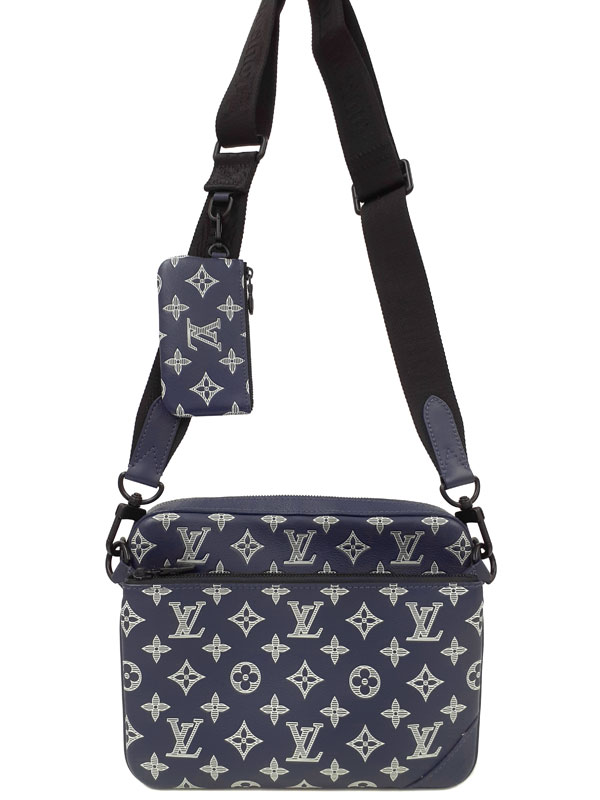 【LOUIS VUITTON】ルイヴィトン『モノグラム シャドウ トリオ メッセンジャー』M24753 メンズ ショルダーバッグ 1週間保証【中古】