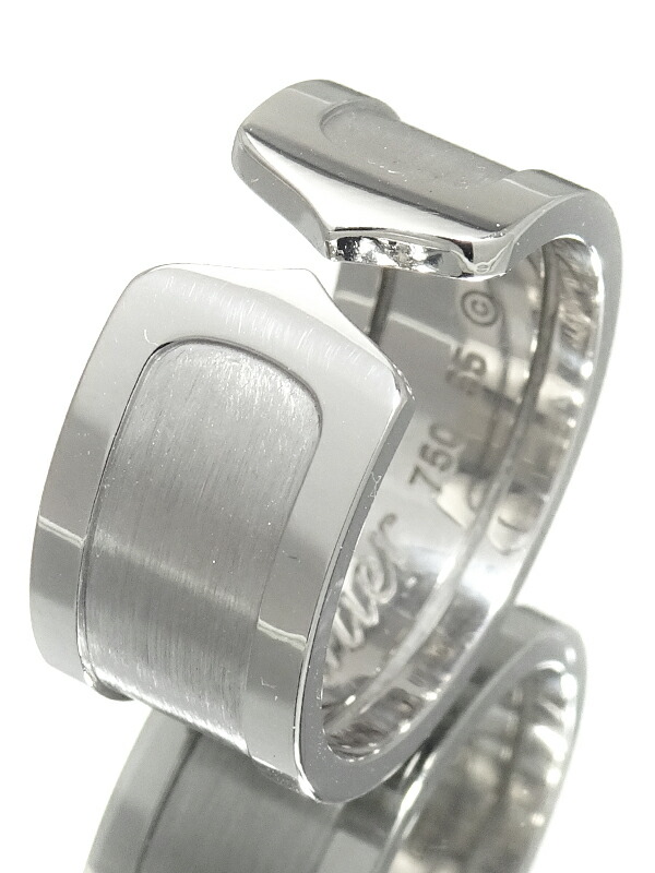 【Cartier】カルティエ『K18WG C2リング LM ロゴドゥーブルC 』15.5号 1週間保証【中古】