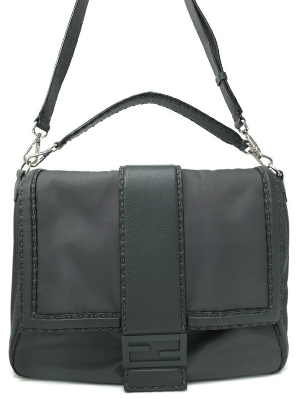 【FENDI】フェンディ『バゲット メッセンジャーバッグ ラージ』7VA536 メンズ 2WAYバッグ 1週間保証【中古】