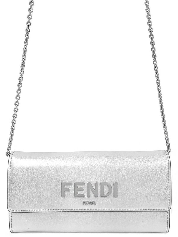 【FENDI】フェンディ『ロゴ チェーン付き長財布』8M0365 レディース チェーンウォレット 1週間保証【中古】｜高山質店