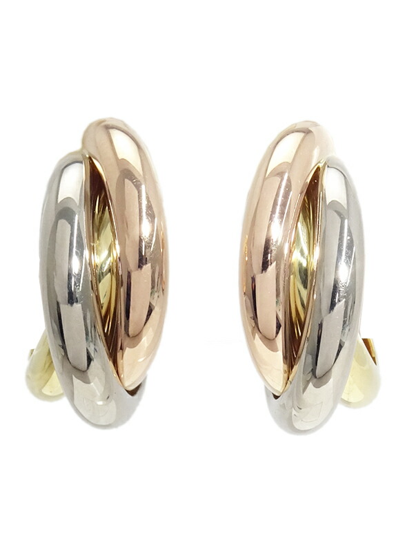 【Cartier】カルティエ『K18YG/K18WG/K18PG トリニティ イヤリング』1週間保証【中古】