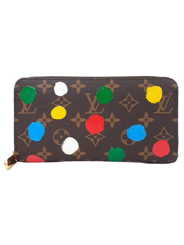 【LOUIS VUITTON】ルイヴィトン『LV × YK モノグラム ジッピーウォレット 草間彌生』M81864 メンズ レディース ラウンドファスナー長財布 1週間保証【中古】
