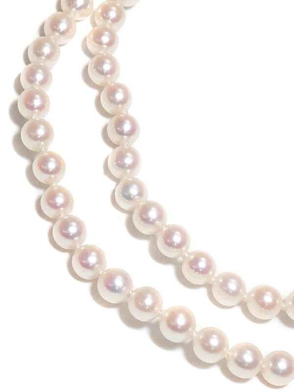 【TASAKI】タサキ『K14PG パール3.5～4.0mm 2連 ロングネックレス ベビーパール』1週間保証【中古】