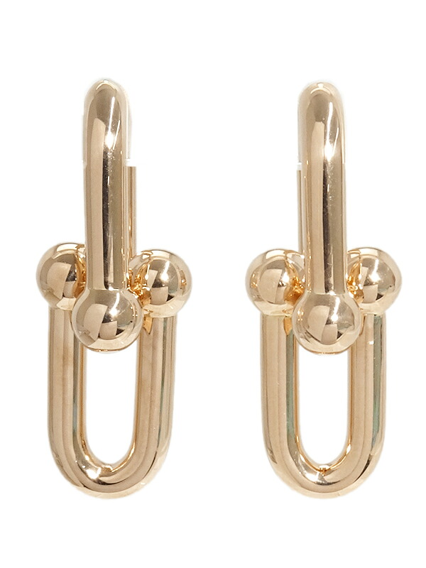 【TIFFANY＆Co.】ティファニー『K18PG ハードウェア ミディアムリンク ピアス』1週間保証【中古】