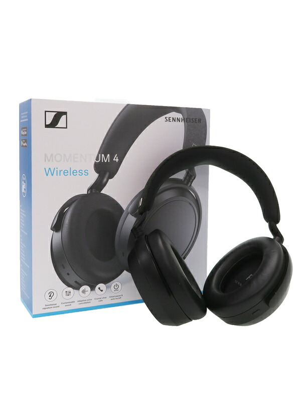 【SENNHEISER】ゼンハイザー『MOMENTUM 4 Wireless / Black』M4AEBT ヘッドホン 1週間保証【中古】