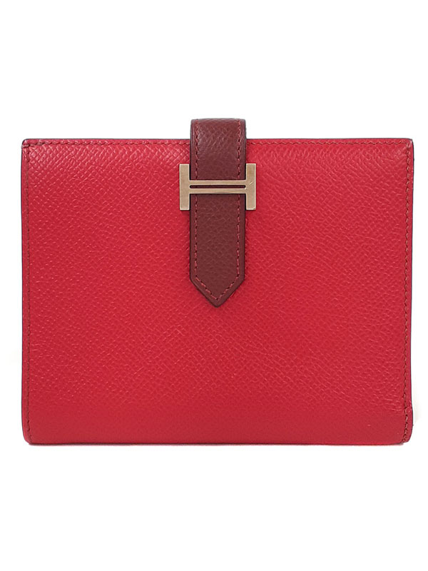 【HERMES】エルメス『ベアン コンパクト ヴェルソ』T刻印 2015年製 メンズ レディース 二つ折り短財布 1週間保証【中古】