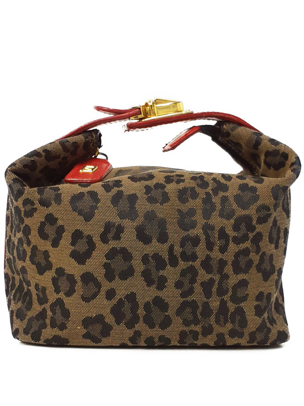 【FENDI】フェンディ『ヒョウ柄 バニティバッグ』レディース ポーチ 1週間保証【中古】