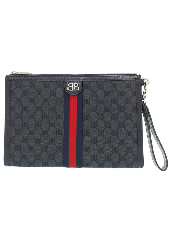 【BALENCIAGA×GUCCI】バレンシアガ『ザ ハッカープロジェクト クラッチバッグ』680382 メンズ レディース 1週間保証【中古】
