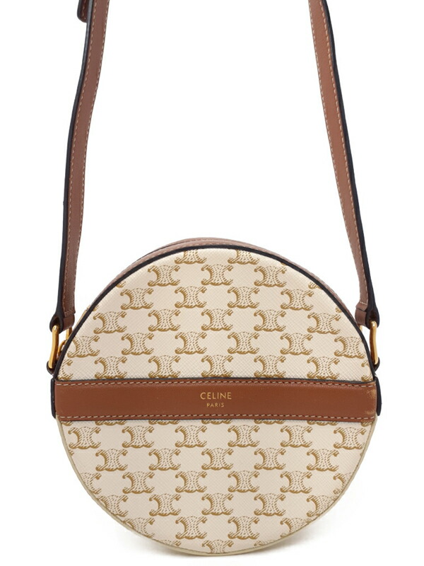 【CELINE】セリーヌ『トリオンフ キャンバス ラウンドパース ショルダーバッグ』10G342CAM レディース 1週間保証【中古】|高山質店