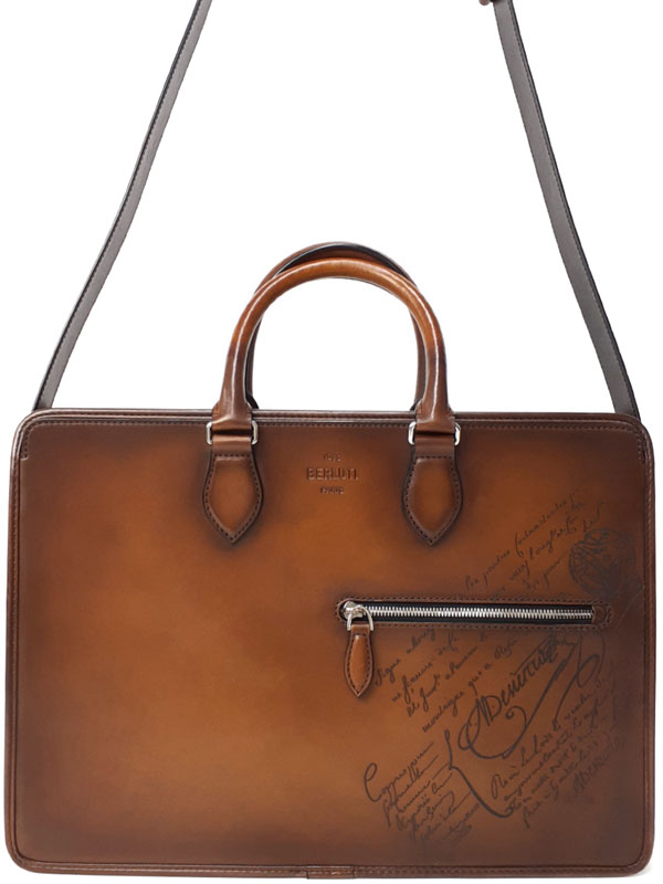【Berluti】ベルルッティ『アンジュール スクリットレザー ブリーフケース』メンズ ビジネスバッグ 1週間保証【中古】 159,135円