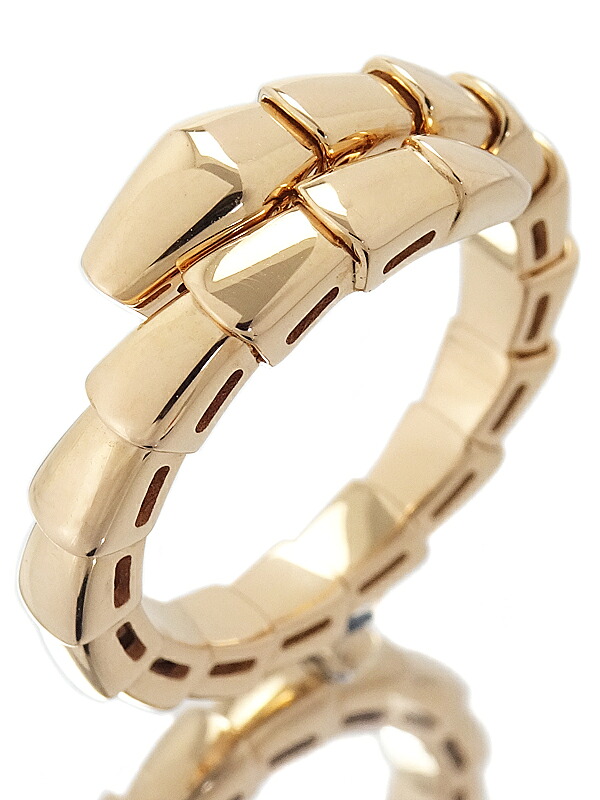 【BVLGARI】ブルガリ『K18PG セルペンティ ヴァイパー リング』13号 1週間保証【中古】