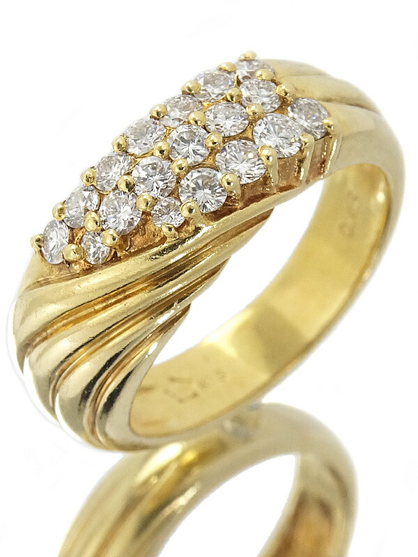 【星の砂】ホシノスナ『K18YG ダイヤモンド0.45ct リング』10.5号 1週間保証【中古】｜高山質店