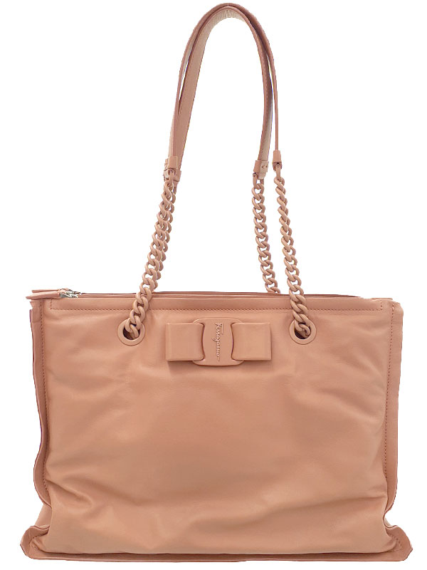 【Salvatore Ferragamo】フェラガモ『ヴァラ リボン チェーントートバッグ』21 O904 レディース 1週間保証【中古】｜高山質店