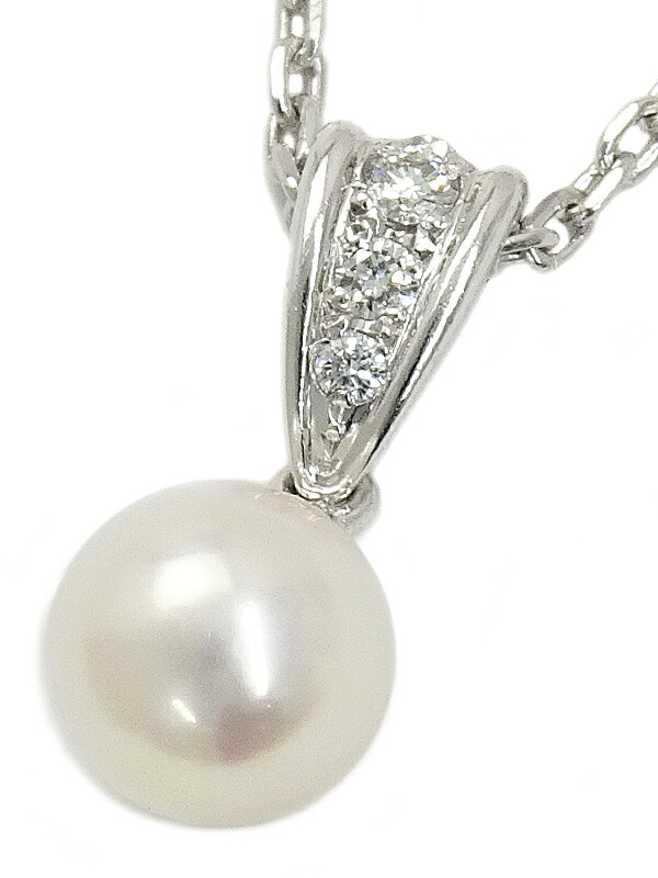 【POLA】ポーラ『PT900 パール7.1mm ダイヤモンド0.05ct ネックレス』1週間保証【中古】｜高山質店