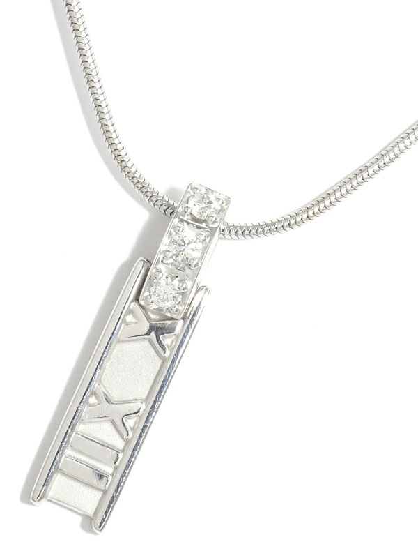 【TIFFANY＆Co.】ティファニー『K18WG アトラス バー ダイヤモンド ネックレス』1週間保証【中古】｜高山質店