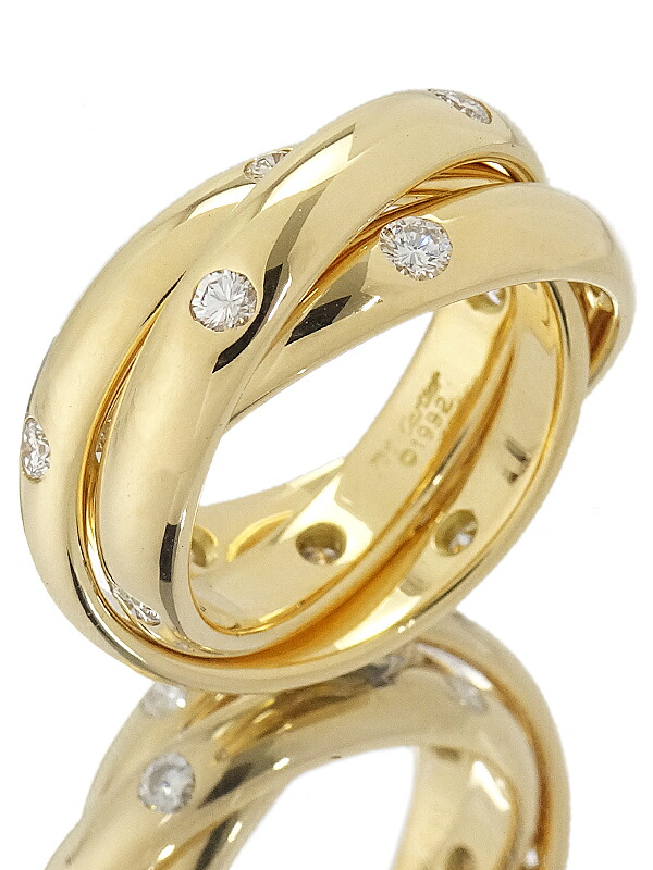 【Cartier】カルティエ『K18YG コンステレーション トリニティ リング 15Pダイヤモンド』10号 1週間保証【中古】｜高山質店