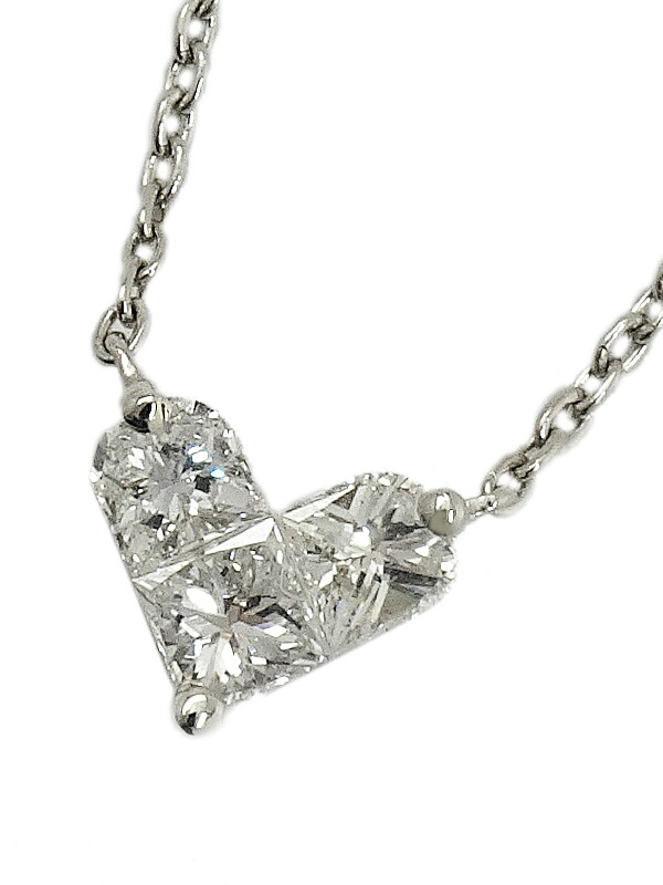 【Star Jewelry】スタージュエリー『PT950 ミステリアスハート ネックレス ダイヤモンド0.28ct』1週間保証【中古】|高山質店