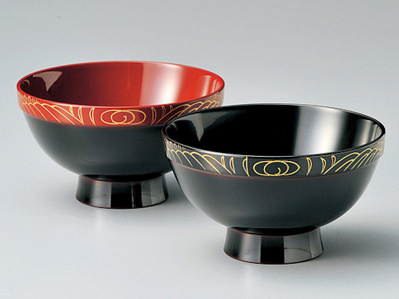 楽天市場】輪島塗 夫婦汁椀 黒内朱 .朱 鶴蒔絵 2客 ペア 迎春 お正月