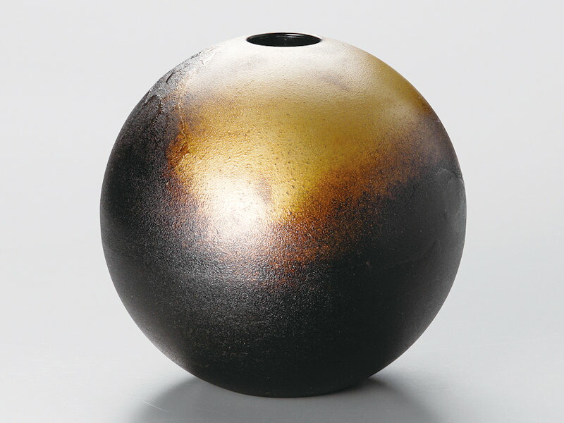 楽天市場】波に鶴 丸型花器 花台板付（黒）宮内庁御用達 日本製 来客