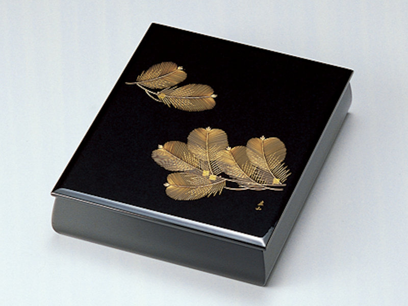 【受注生産品】沈金松 文庫(A4サイズ) 黒 1個：木製 日本製 書類入れ デスク 御祝 記念品 プレゼント ギフト 母の日 雑貨 日本製 国産