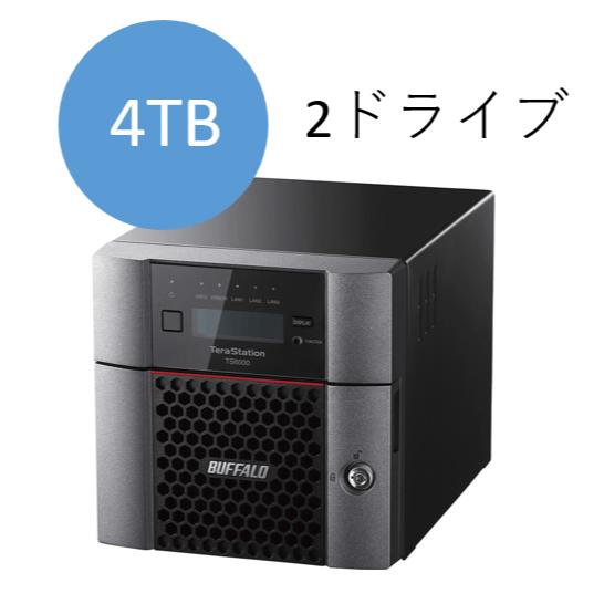 緩衝装置置き目 TS6200DN0402 TeraStation TS6200DN続きもの 2ベイ 事務机とっ始めNAS 4結核症
