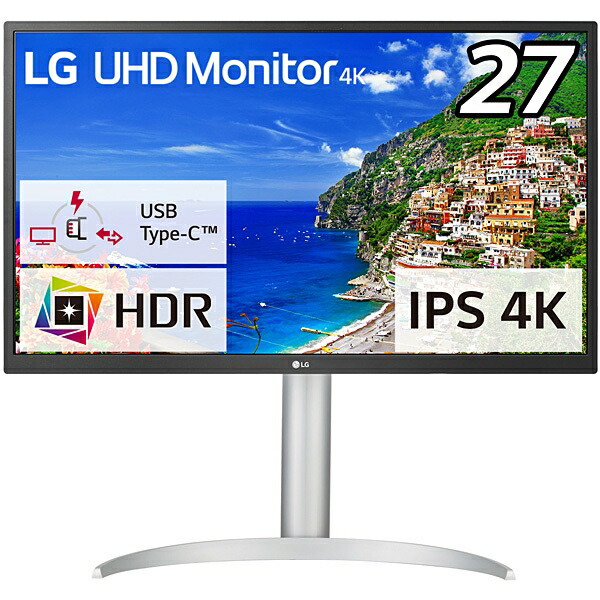 【法人限定】LG 27型 4K(3840×2160) IPS USB Type-C 液晶ディスプレイ ホワイト 27UP550N-W|Take1 店