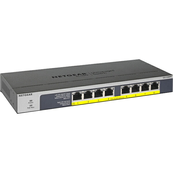 【法人押さえる】NETGEAR Inc. GS108PP-100AJS GS108PP ギガ8界面 PoE+(123W)相応う アンマネージスイッチ