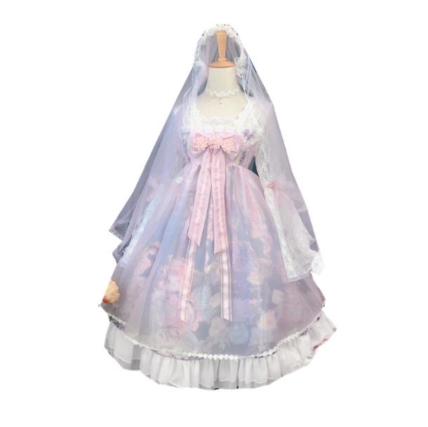 パープル淡紅花嫁御寮春夏ワン襟ゴスロリワン静謐さ ロリィタ 半袂op Lolita ロリータ コスプレ 輿入れコスチューム日常ウエアゴスロリワンピースドール宗匠 レディースフリル駈けっくら ブドウ酒台車 素晴らしいおギャル事様御姫様体系生女房ワンピ 姫袖 Acilemat Com